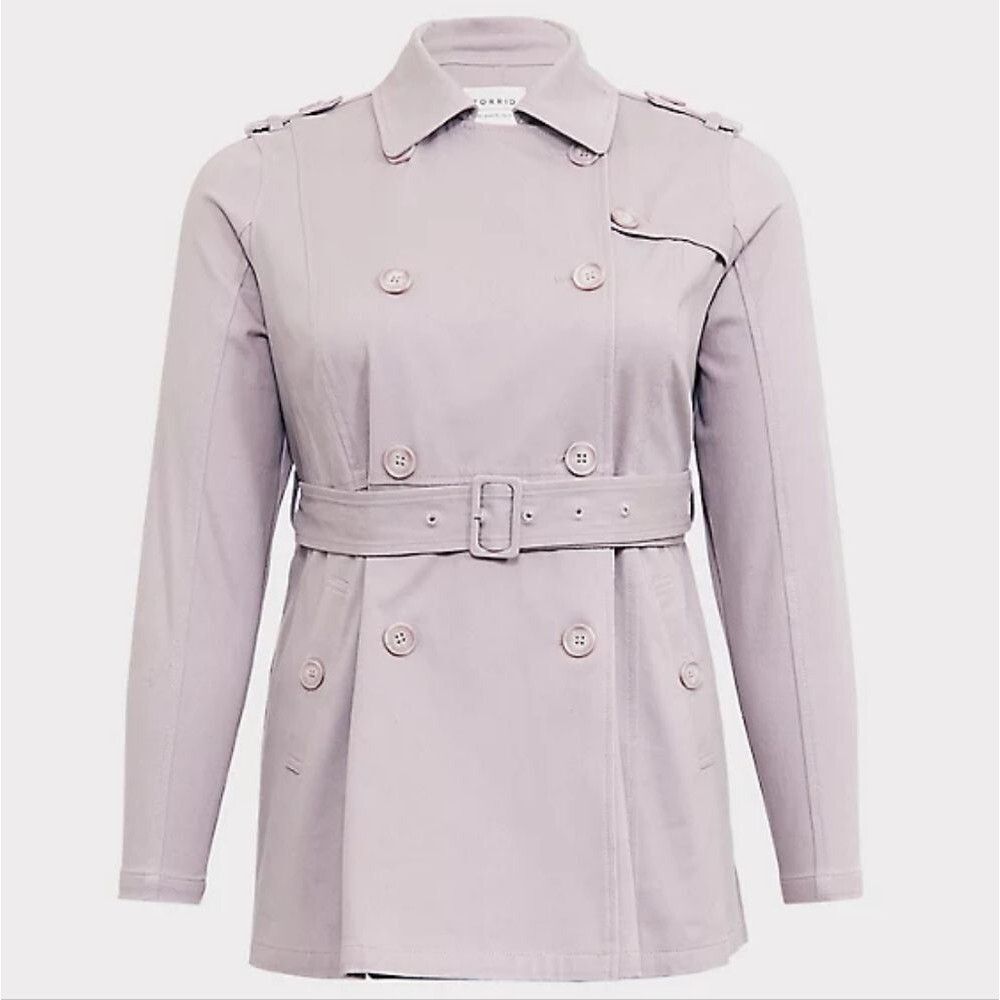 Quiet Luxury Old Money Torrid Beige Belted Trench‎ Coat NWT 0x Minimalist